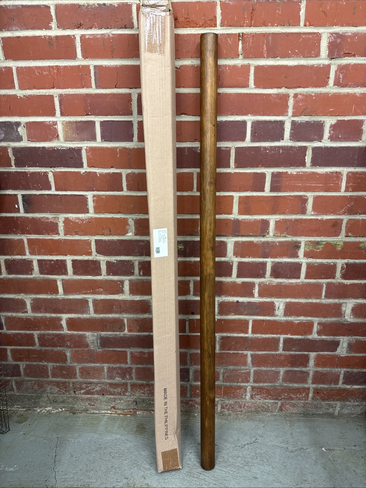 NEW- Distressed Oak Finish 4’ by 1-3/4” Wood Curtain/Drapery Rod