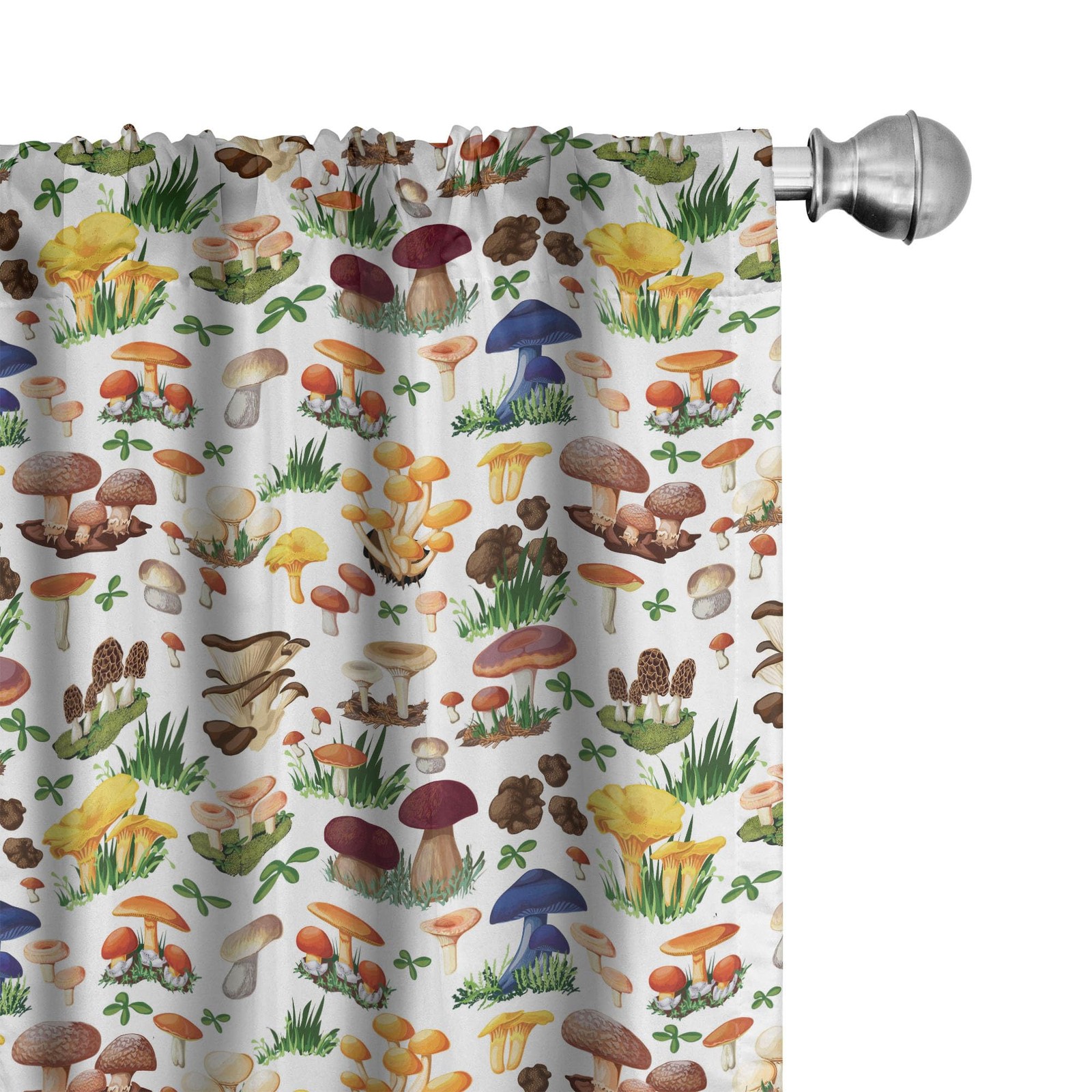 Ambesonne Mushroom Curtains Pattern Of Mushrooms Wild Species Natural Food