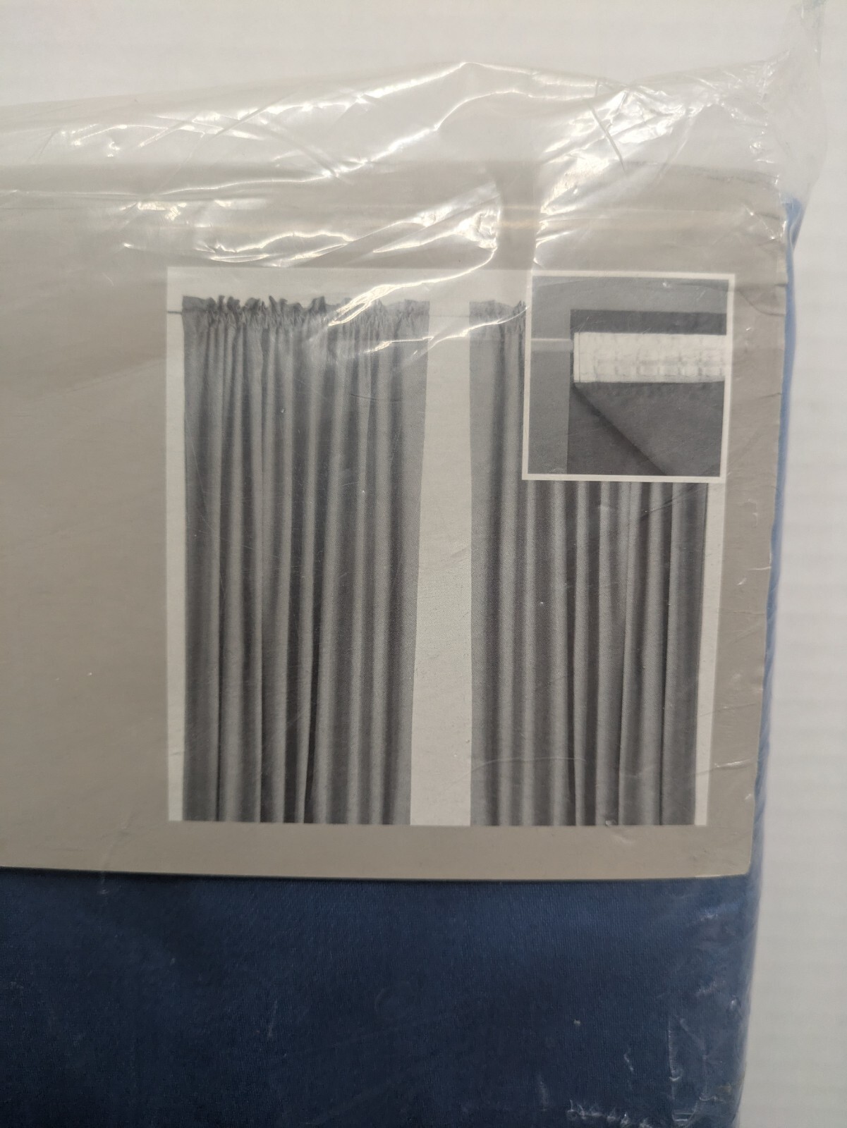 IKEA GOREL Adjustable Rod Pocket Drapery Panels 57″ x 98″ Blue Curtains Set NEW