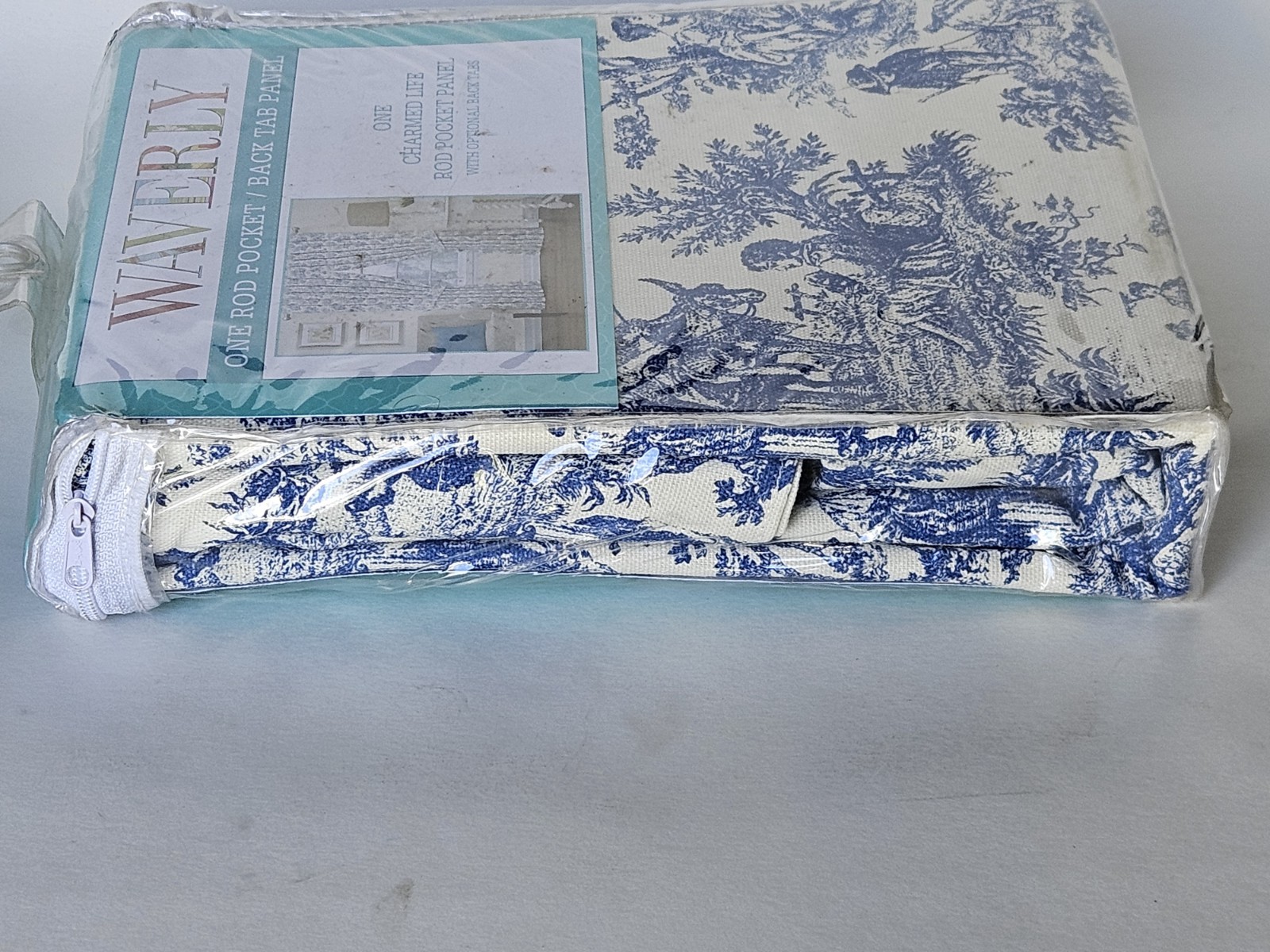 Waverly CHARMED LIFE Curtain Panel Cottagecore French TOILE Blue