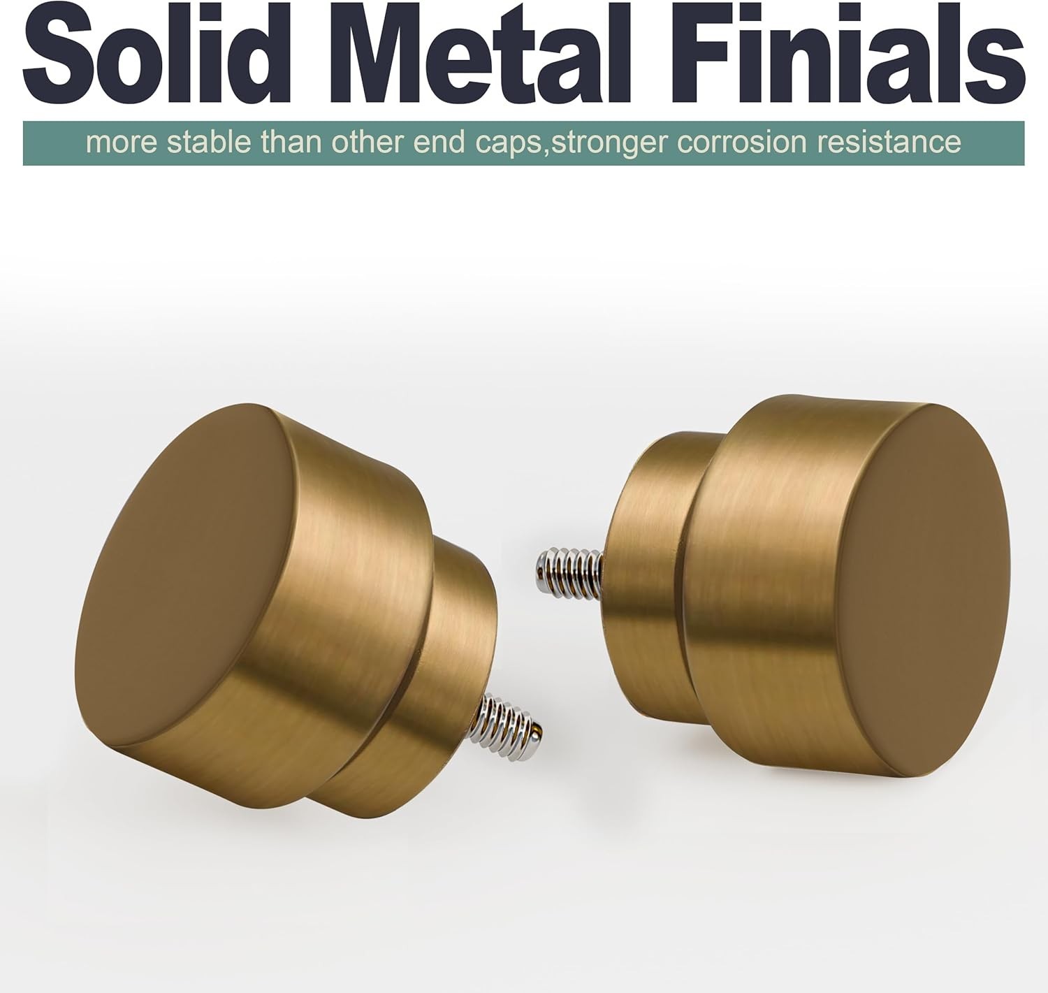 Sturdy 1″ Brass Curtain Rods 48-84 Inches with Solid Finials for Home Décor