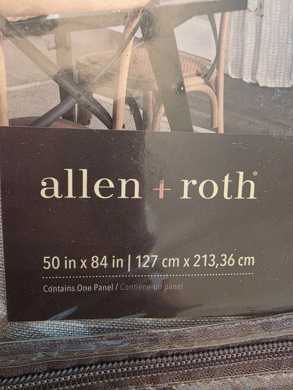 New Allen Roth Willow Curtain Panels 50×84 Botanical Earthy Taupe Minimalist