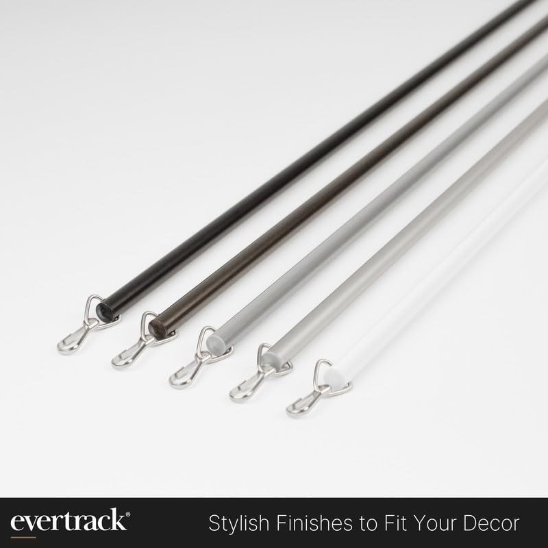 Curtain Wand – Aluminum Curtain and Drapery Pull Rod with Stainless Steel Har…