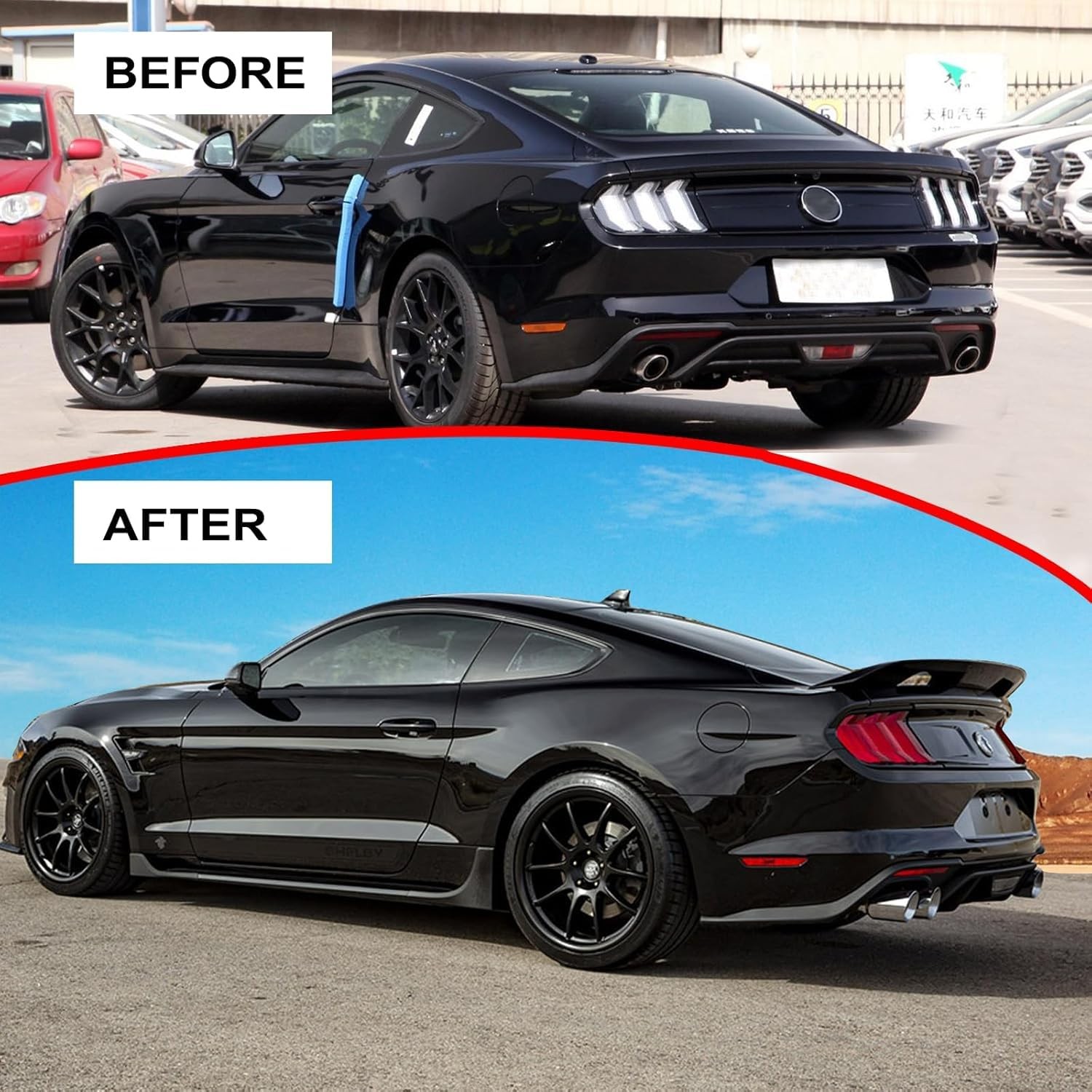 Rear Trunk Spoiler Wing For 2015-2023 Mustang Coupe GT350 GT500 Style ABS