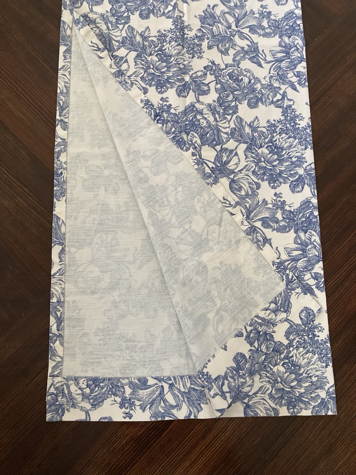 Waverly Garden Room Blue Garden Toile 2 Curtain Panels Unlined Pre Owned. Vguc