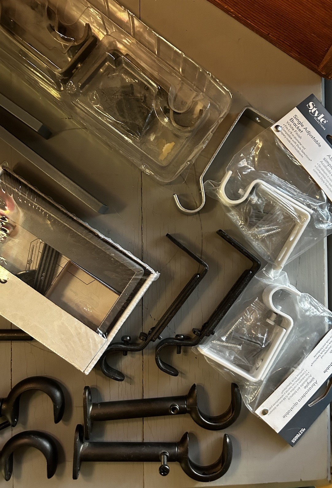 Assorted Curtain Rod Hardware Brackets 4 Pounds