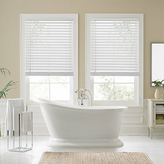 Real Simple Faux Wood Cordless Shade Blinds 34″ x 48″ in White NEW