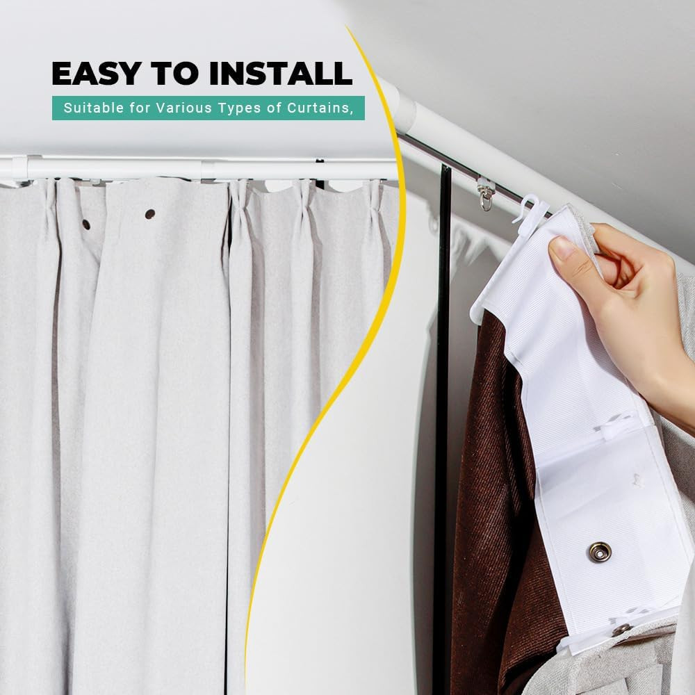 Heavy Duty Adjustable Traverse Curtain Rod, Smooth Glide, 47-86″ White