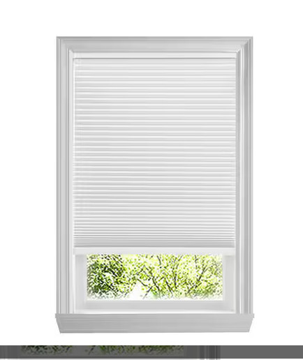 White Cordless Light Filtering Cellular Shades for Windows-30.5 in W x 64 in L