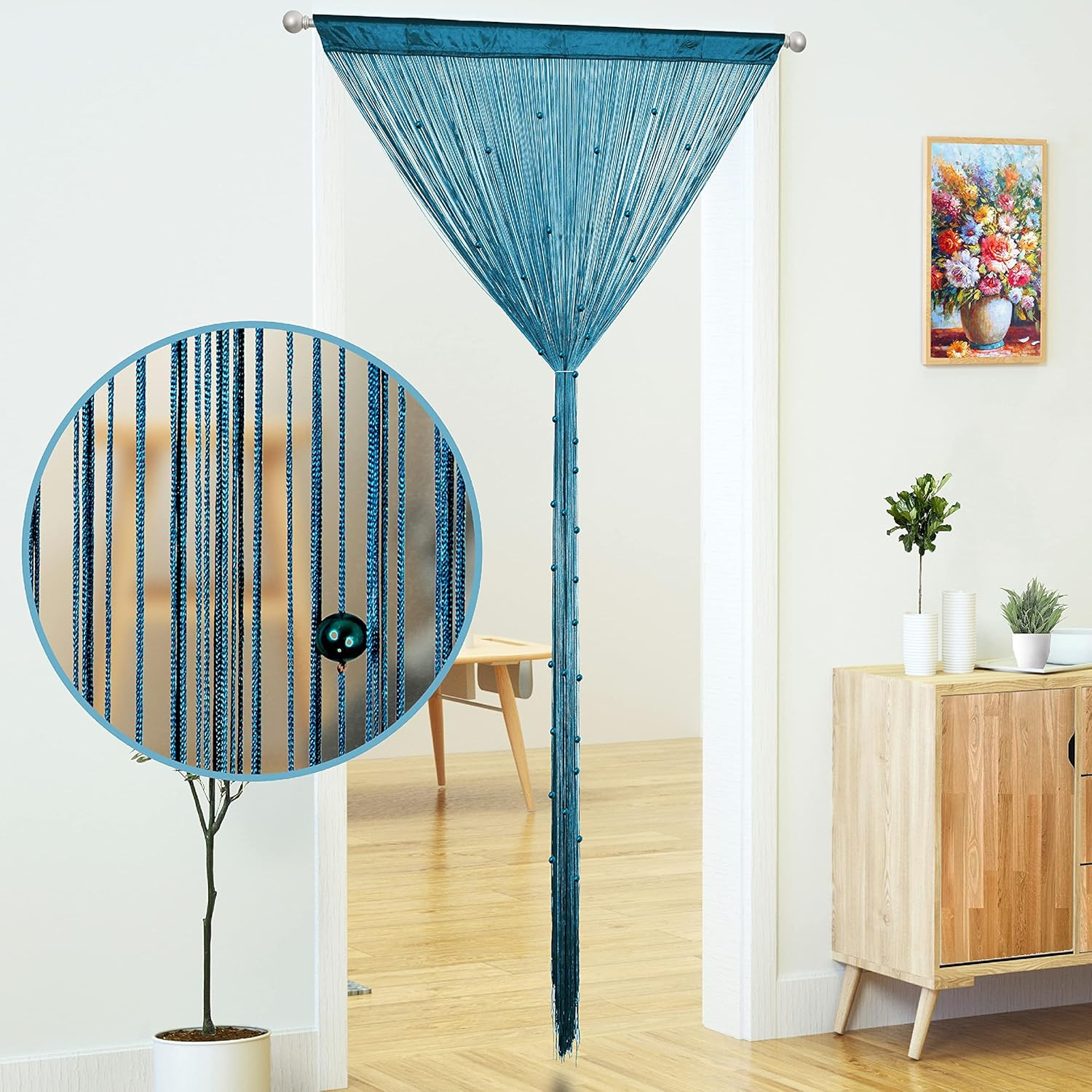 Yaoyue Beaded Curtain Door String Curtains for Doorways Tassels Beads Hanging Fr