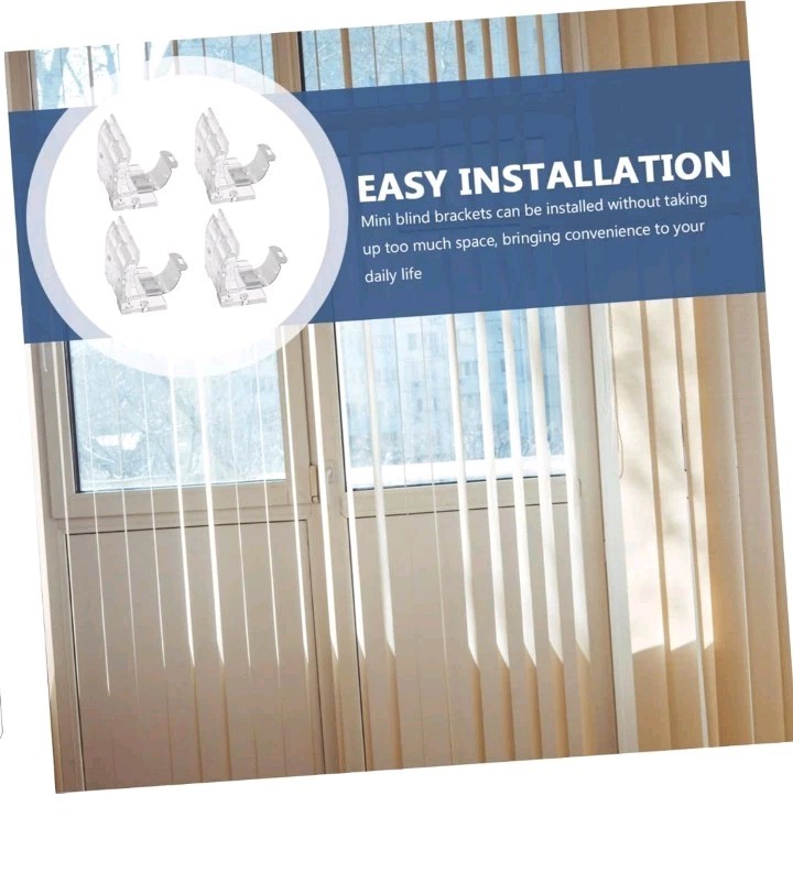 Set Of 4 Blinds Mounting Brackets Support Clip For Headrail Easy Installation