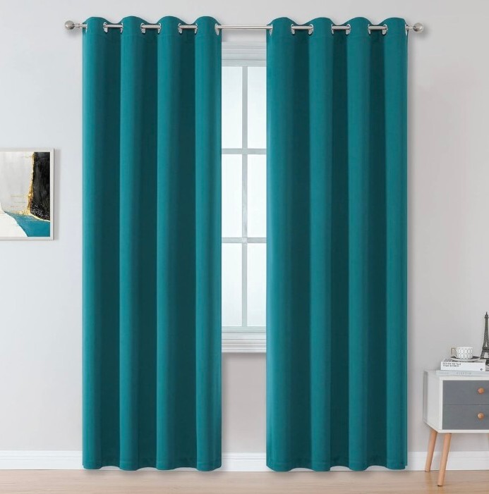 DualLife Dark Teal Curtain 84 Inch Length