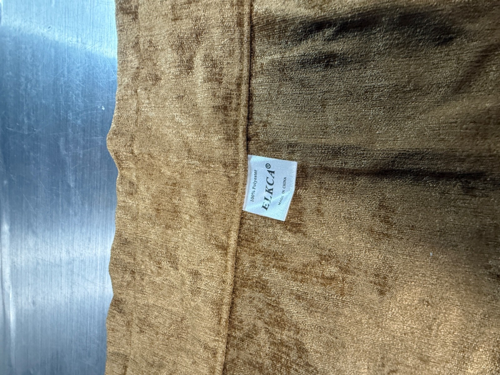 ELKCA Gold Double-Sided Chenille Window Curtains Tier for Kitchen Rod Pocket