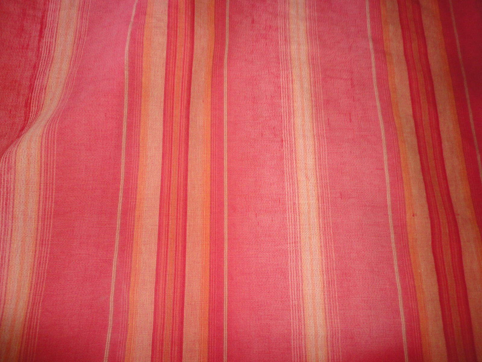 POTTERY BARN HARRISON RED GOLD RUST STRIPE (3) DRAPERY CURTAIN PANELS 53X78, 80