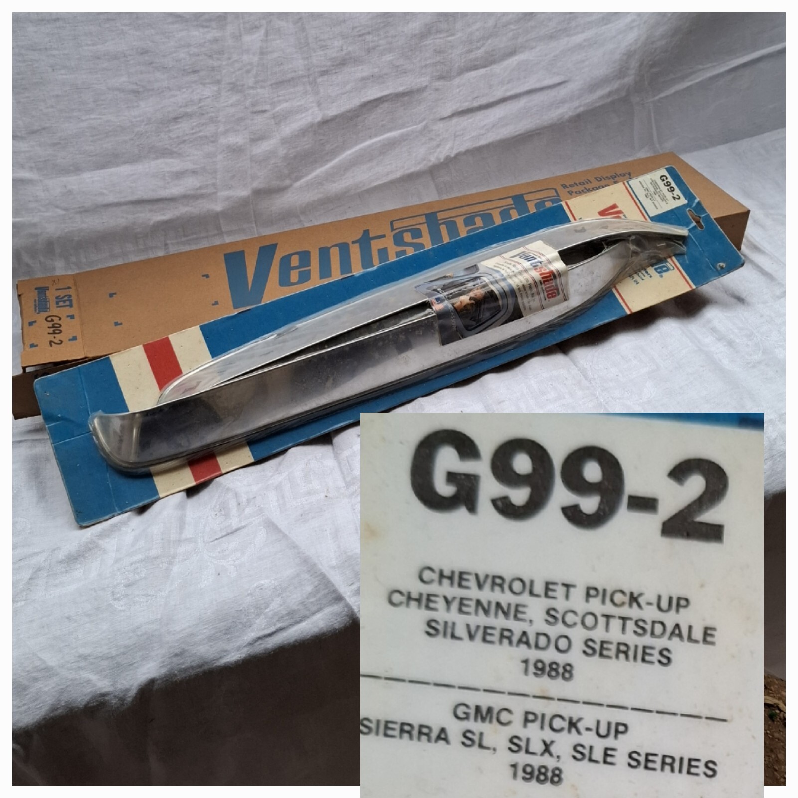 Vintage NOS G99-2 Ventshade Rain Deflectors Chevrolet GMC Pick up Truck 1988