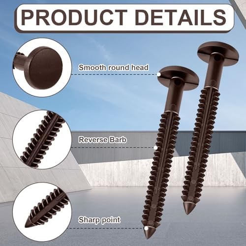 Blulu 36 Pcs 3 Inch Vinyl Shutter Fastener Window Panel Peg Lok Pin Pegs Screws