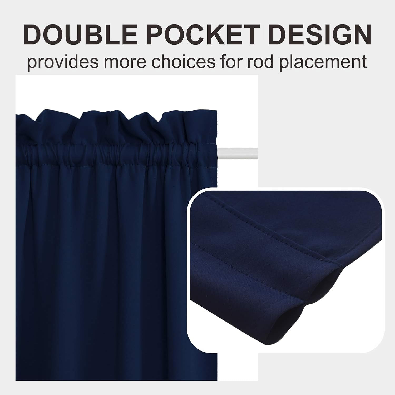 French Door Curtain Panel for Privacy – Blackout Rod Pocket Front Doo