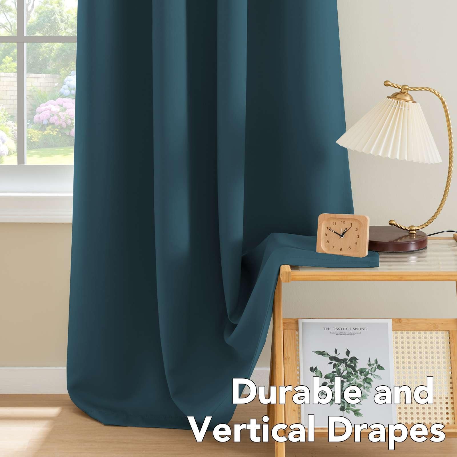 H.VERSAILTEX Blackout Thermal Insulated Grommet Curtains 52×84″ Dark Teal Bedroo