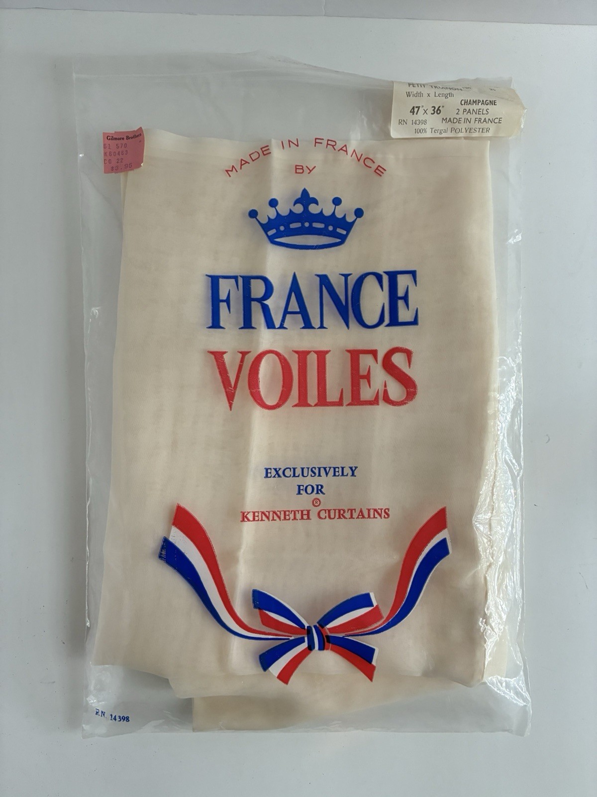 France Voiles 47” X 36” Sheer Curtain Made In France One Curtain Only
