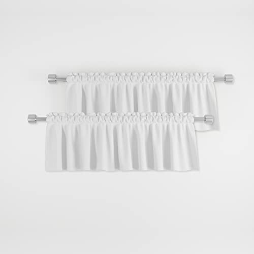 2 Pieces Valance Curtains 18 inches Long 54″W x 18″L (Pack of 2) White