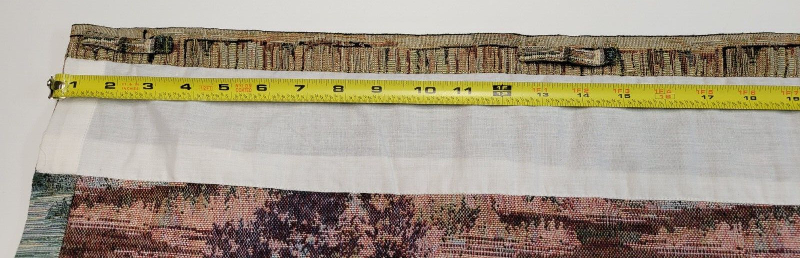 Croscill Tapestry Valance Fishing Cabin Mountain Lake Rustic Panel Painterly Vtg