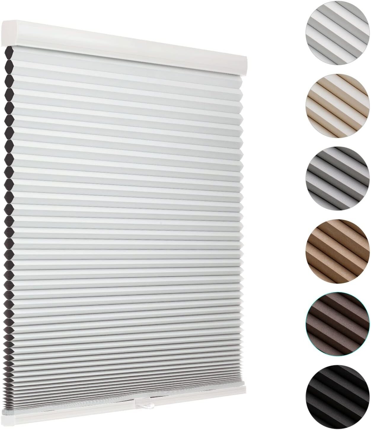 MYshade Blackout Cordless Cellular Shades Honeycomb Shade 27 inch Wide, H50 Grey