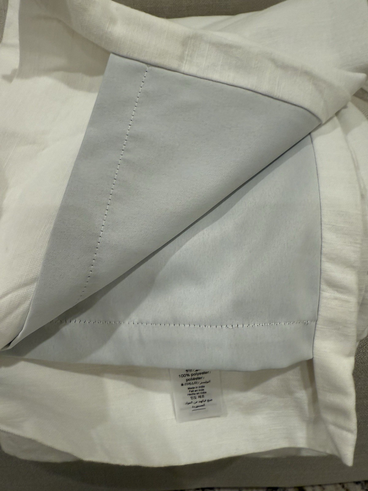 Pottery Barn Kids White Cotton Linen Blackout Curtain Panel 44″W x 63″L