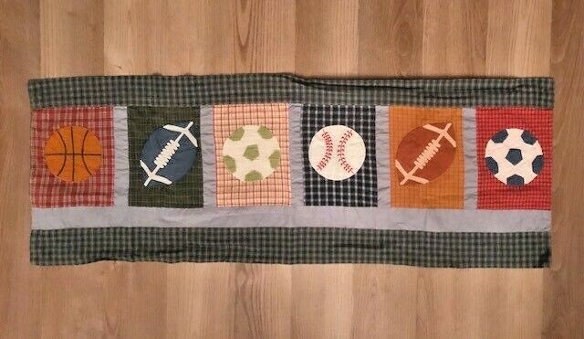 Boys Teens Sports Theme Valance 41 x 15 Soccer Basketball Football Baseball