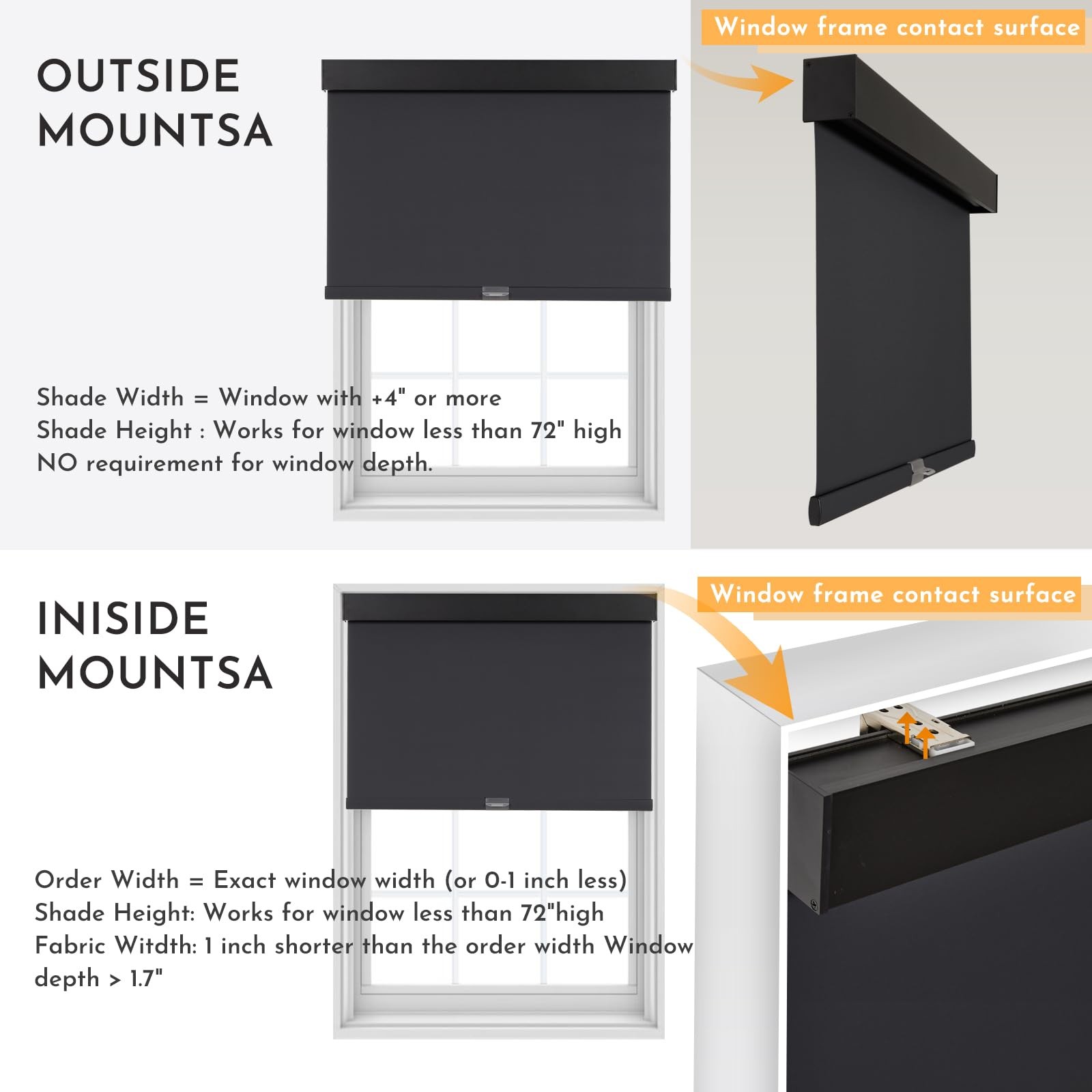 Cordless Blackout Roller Shades for Windows, Pull Down Blinds with Valance, T…