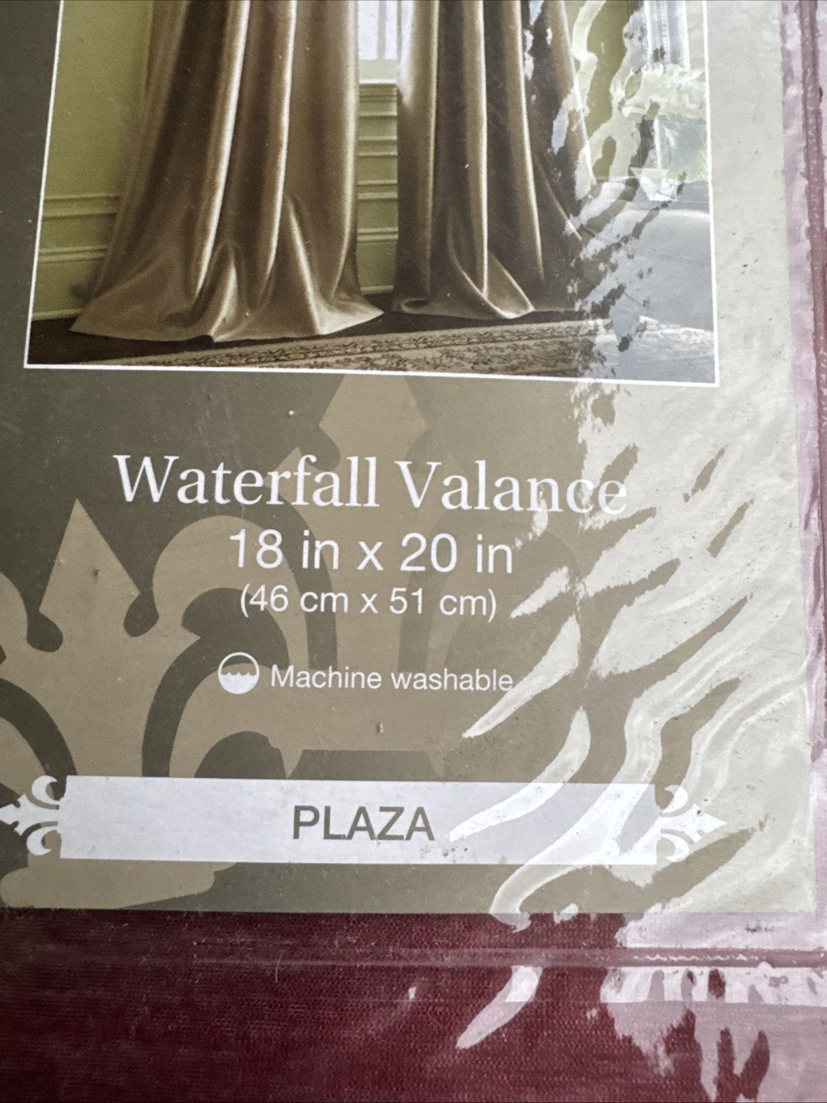Royal Velvet Plaza Waterfall Grommet Valance Traditional Red 18 x 20″ NEW