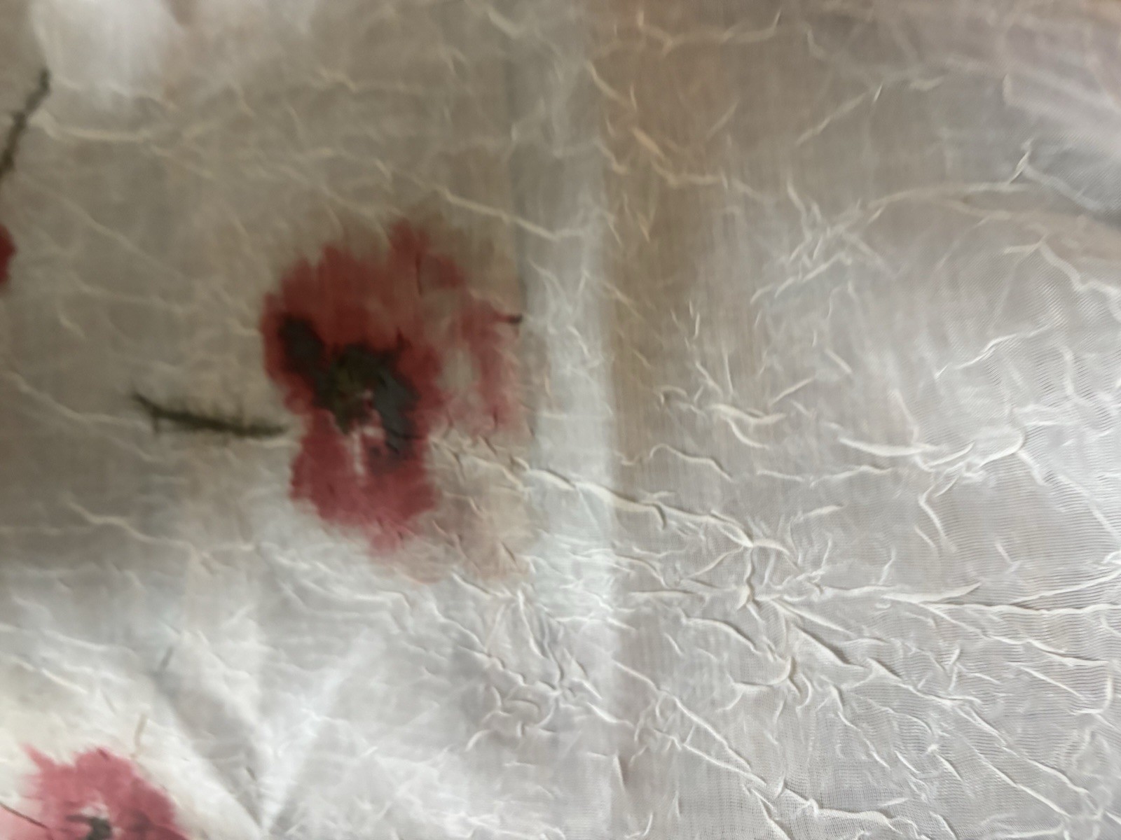 Unbranded Red Poppies SEMI-SHEER ROD POCKET PANELS (4) 49”x84” Floral