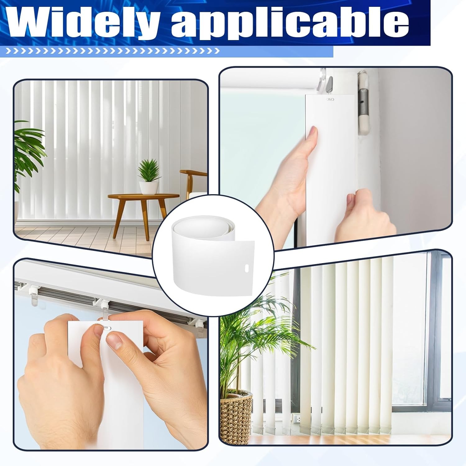 10 Pack White Vertical Blind Replacement Slats Curved Smooth 82.68″ x 3.50″ Easy