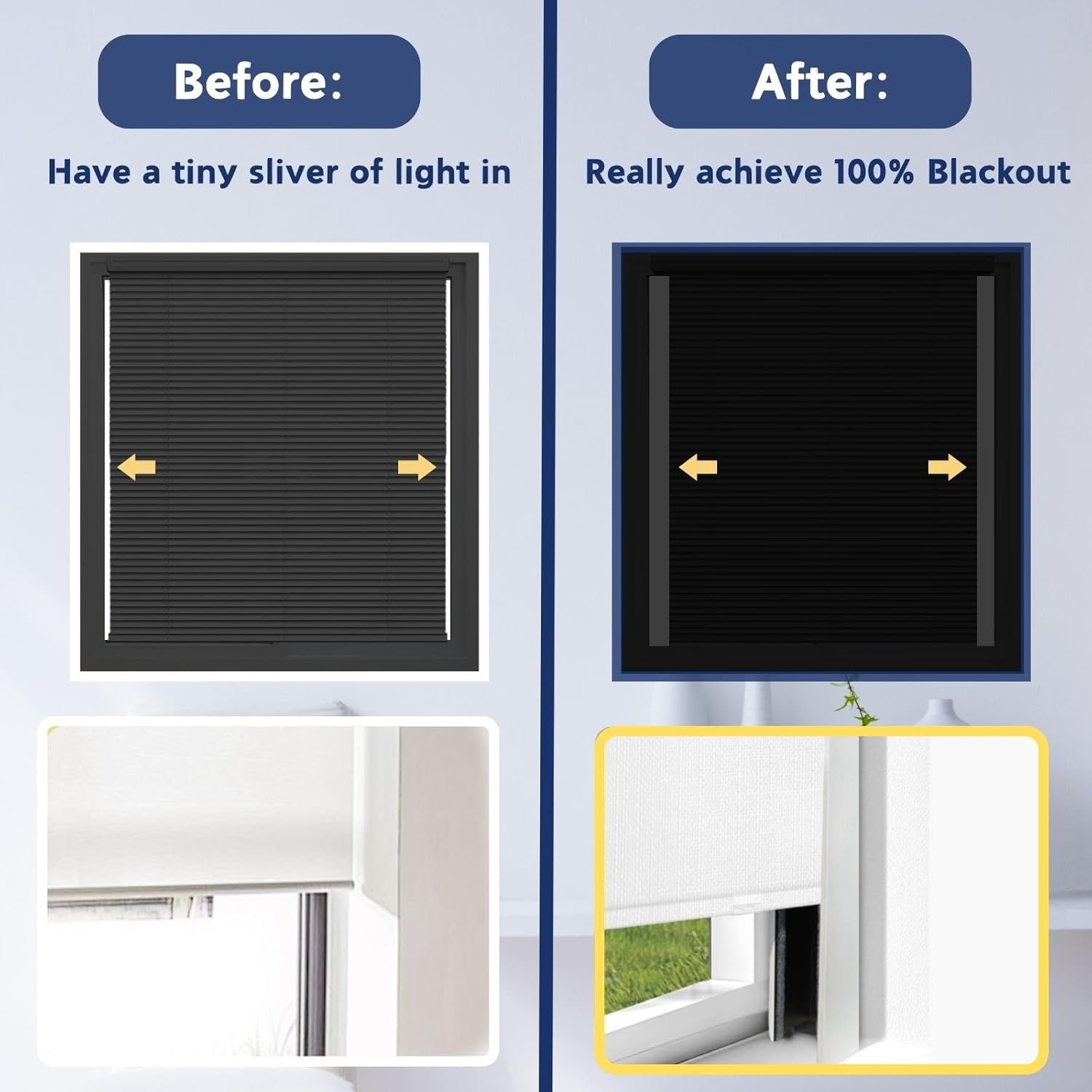 U Channel Blackout PVC Light Blocking Strips for Roller Blinds Light Gap Blocker