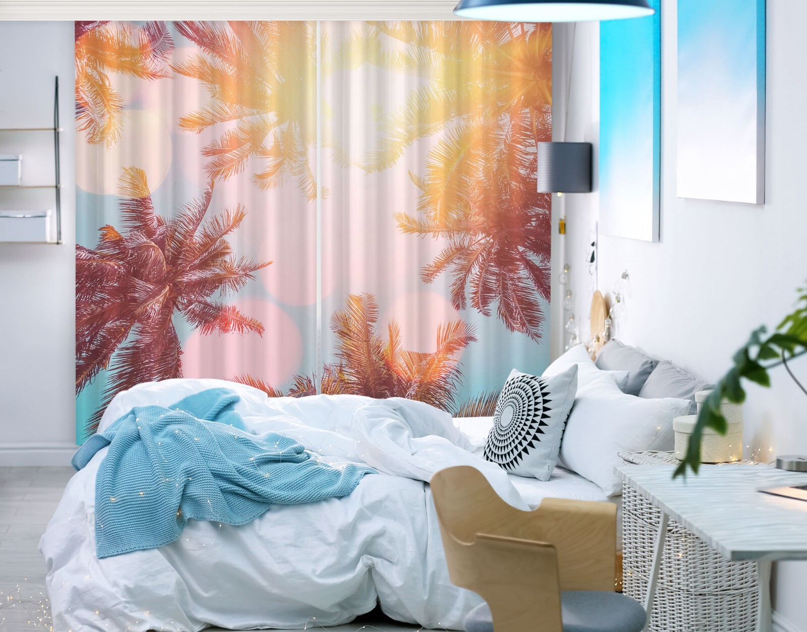 3D Sunshine Coconut Tree A6249 Photo Curtain Window Blockout Fabric Amy 2024