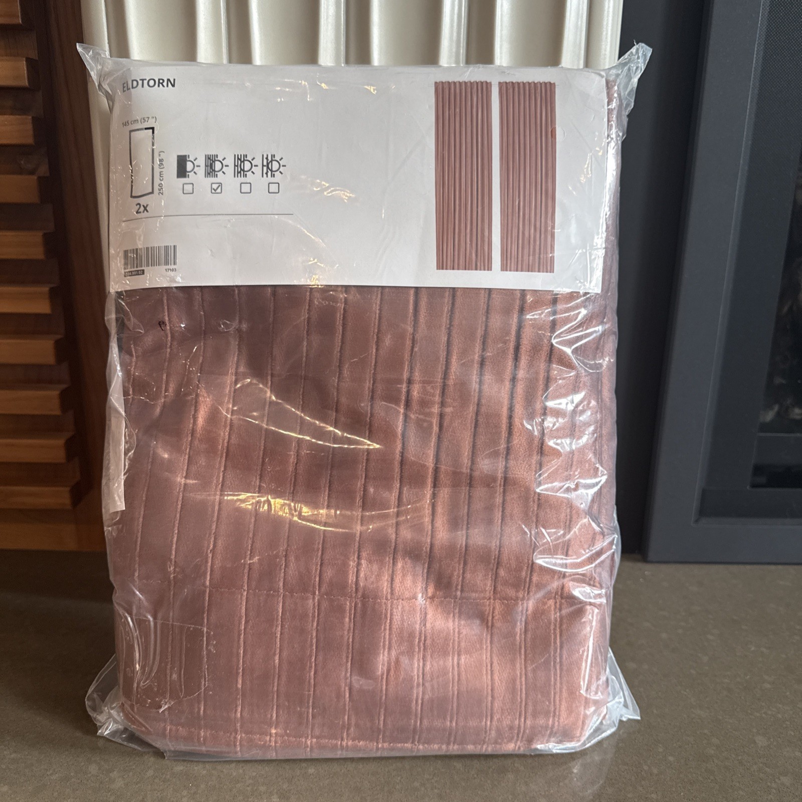 Ikea Eldtorn 1 Pair (2 curtains) Curtains 57″x98″ Brown No Defects/Smells