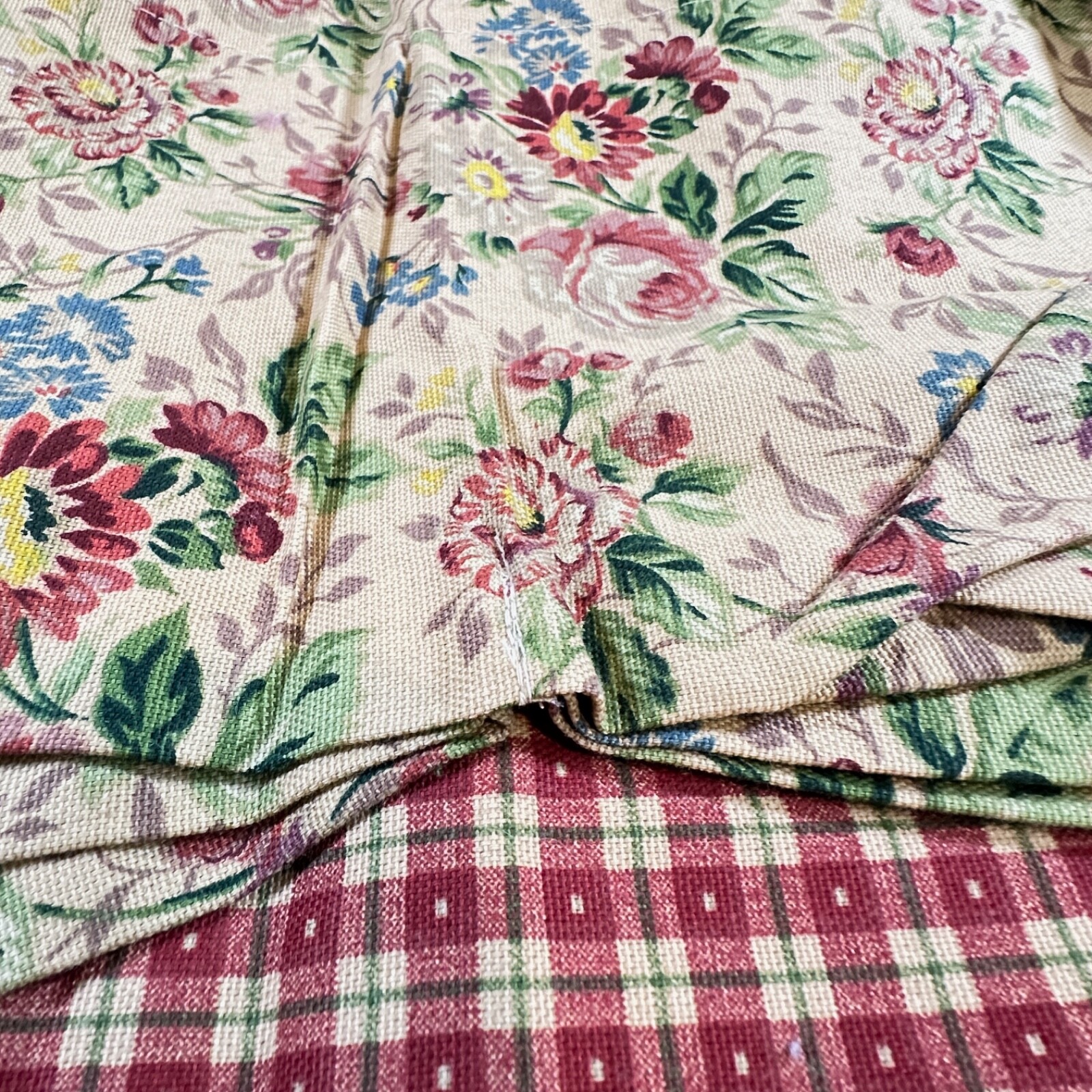 Set of 2 Double Layered Valances Fabric 56 x 15 inches 1.5 Inch Rod Pocket