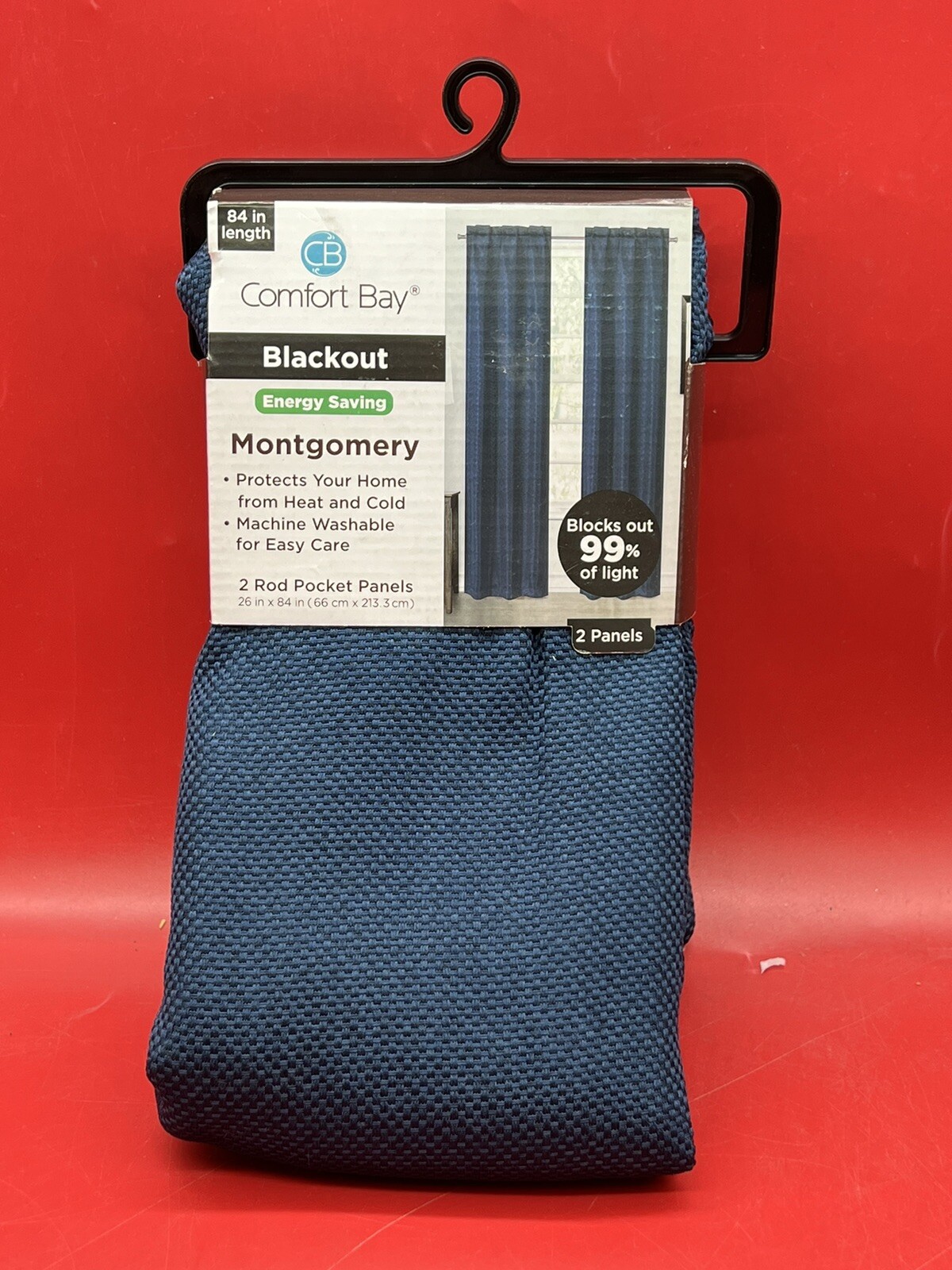 Dark Room Smith Blackout Dark Blue 2 Count Rod Pocket Window Panels 26″ X 84″
