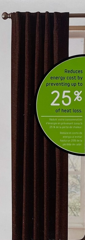 Style Selections 84″ Reberta Mocha Rod Pocket Thermal Blackout Curtain Panel