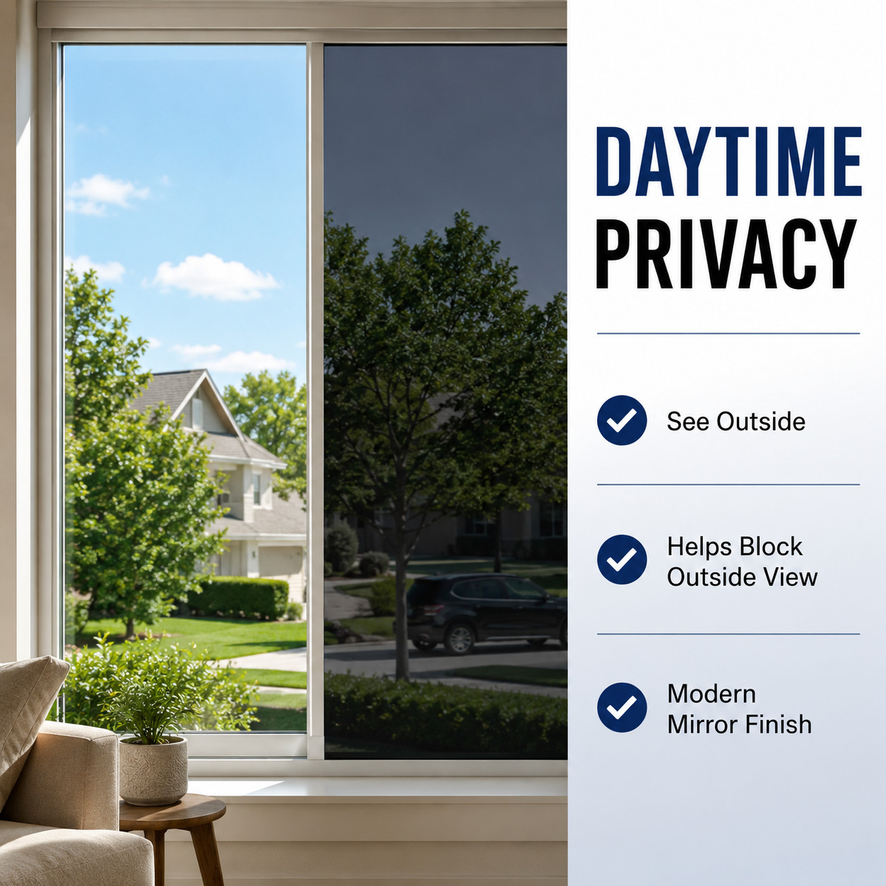 One Way Window Privacy Film See Out Not In Anti UV Heat Control 23.6″ x 9.84FT