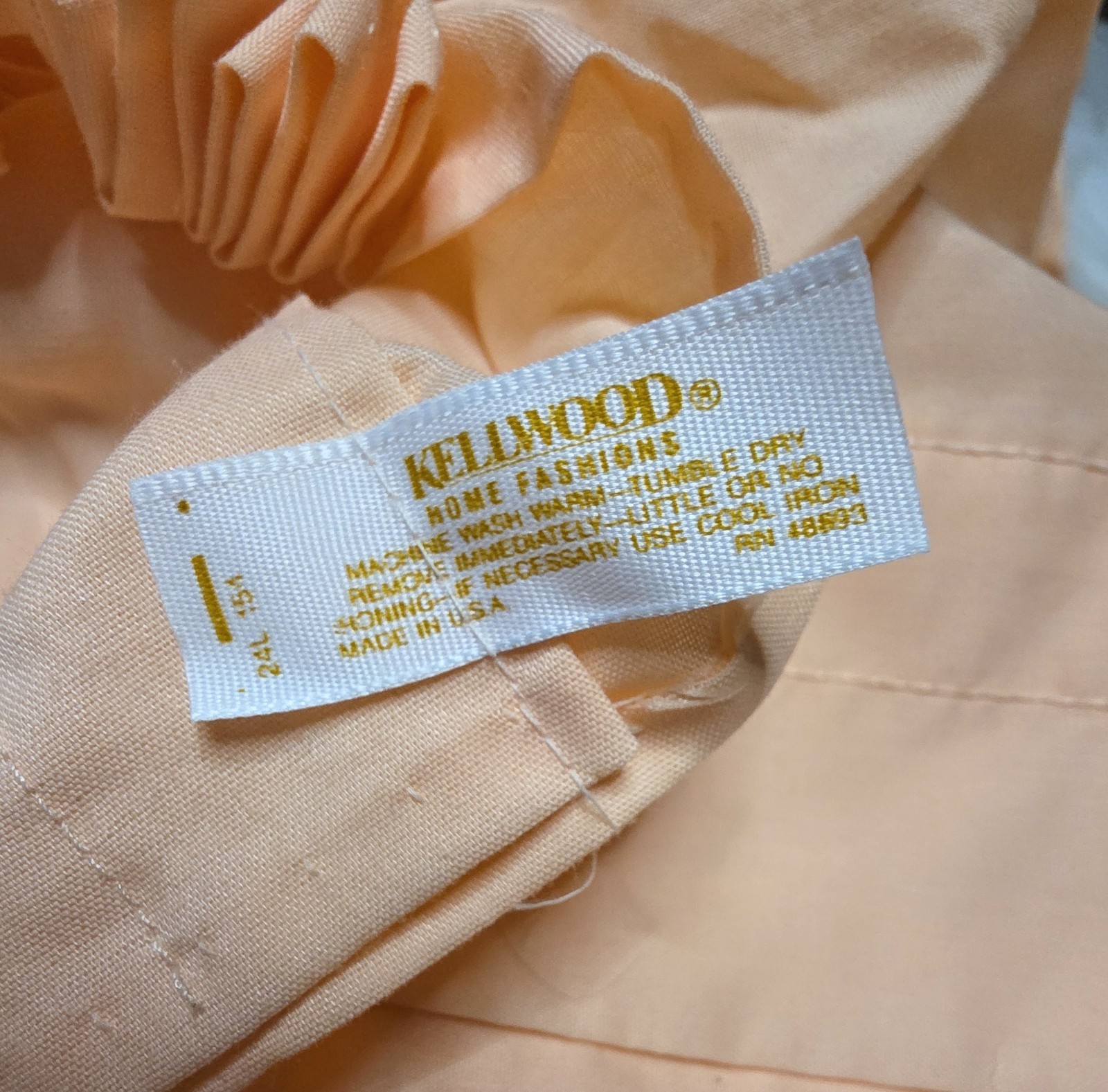 Vintage Kellwood Home Fashions Peach Blush Cottage Curtain Set – Made in USA