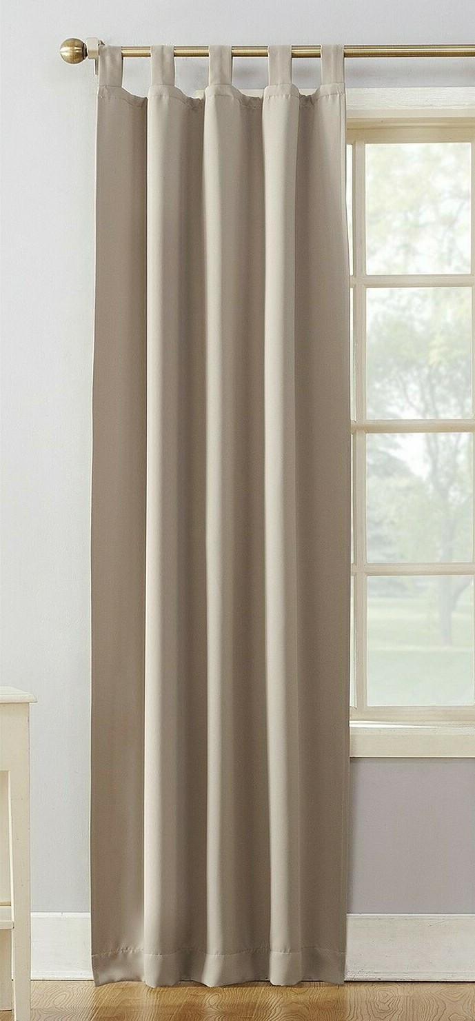 Sun Zero Lichtenberg New York One Curtain Panel in Stone 40″ X 84″ New