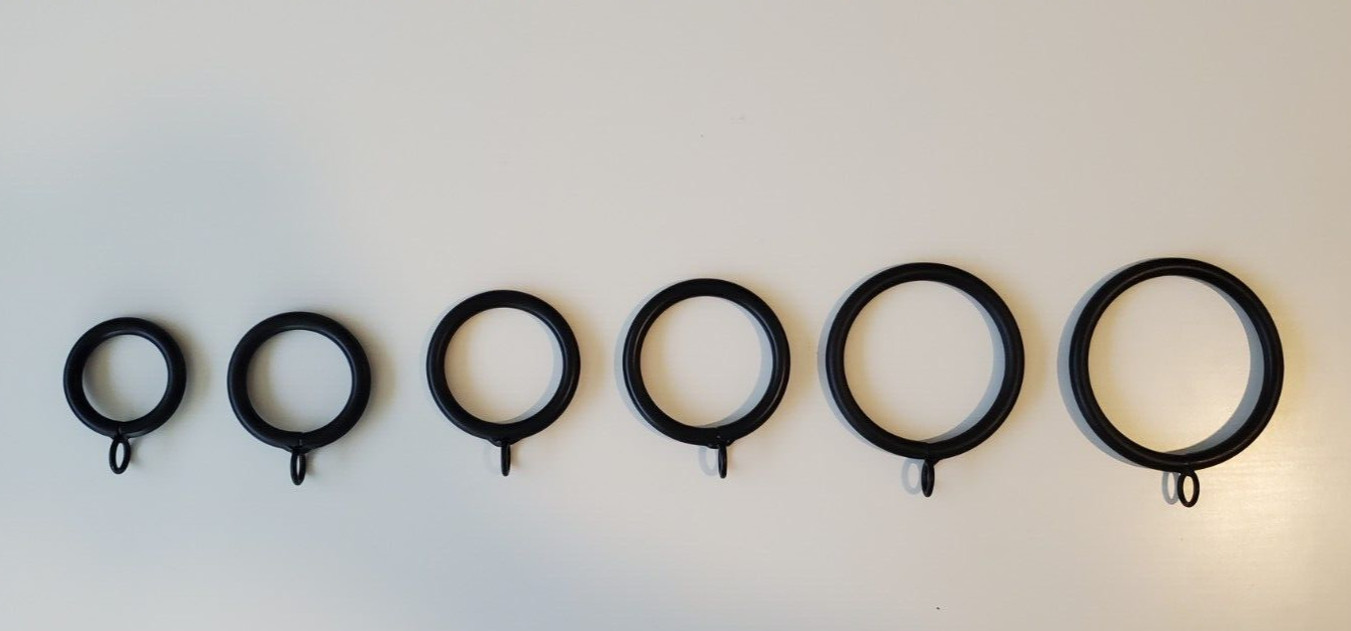 50 Pieces Pack 1-1/4″ BLACK IRON drapery curtain drape ring with eyelet – 1.25″