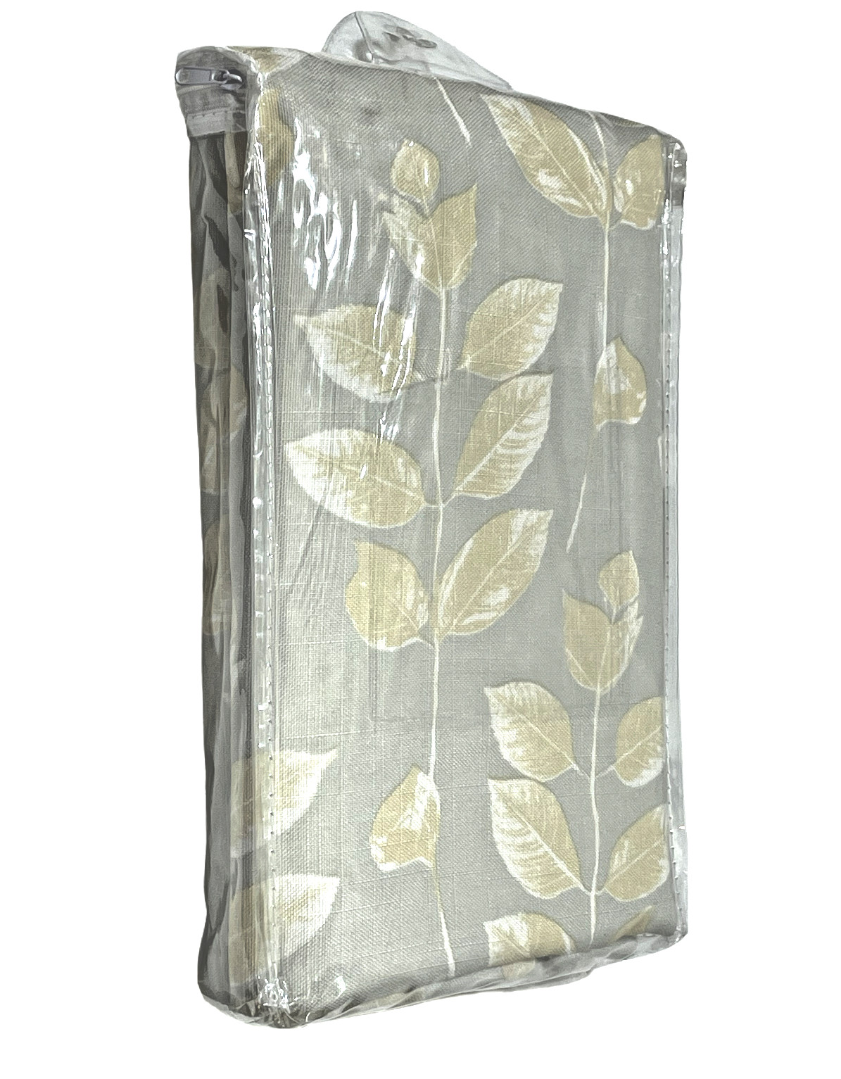 Laura Ashley Botanical Panels Silver-Gray Yellow Leaf Rod Pocket (2) 36″ x 84″