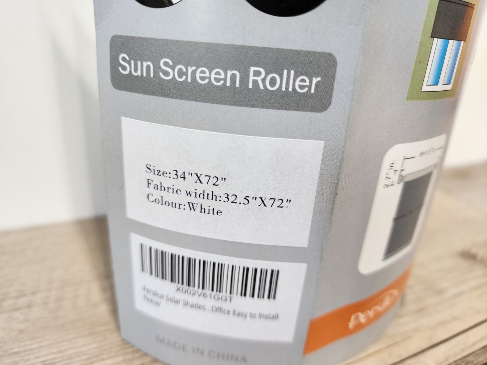 *READ* Persilux Solar Roller Shade for Window Shades (34″ W x 72″ H) White