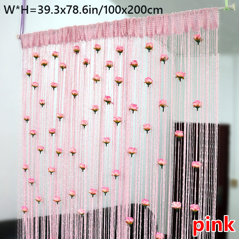 Flower Thread Tassel Curtains Drape Doorway Window Party Wedding Room Decor