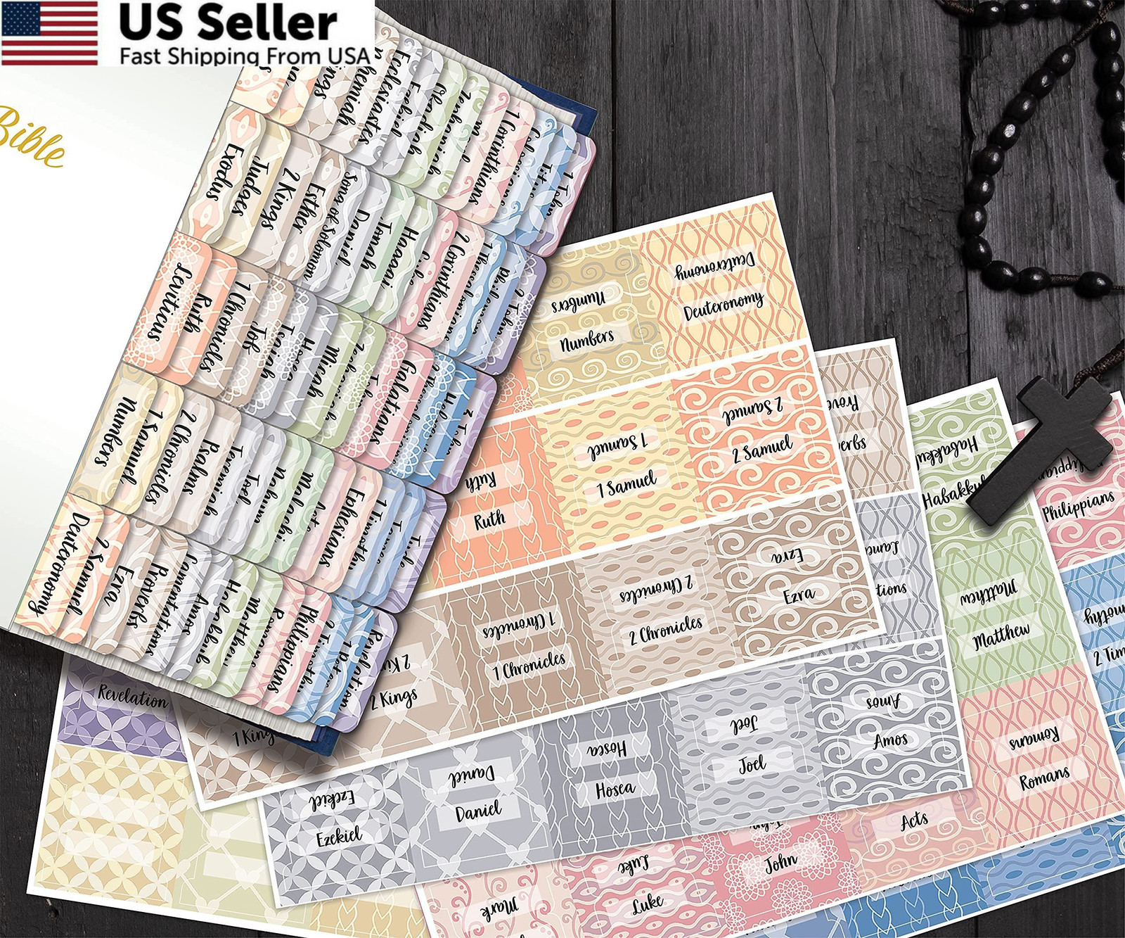 Better Office Products Bible Tabs, Old and New 75-Piece Set, Assorted