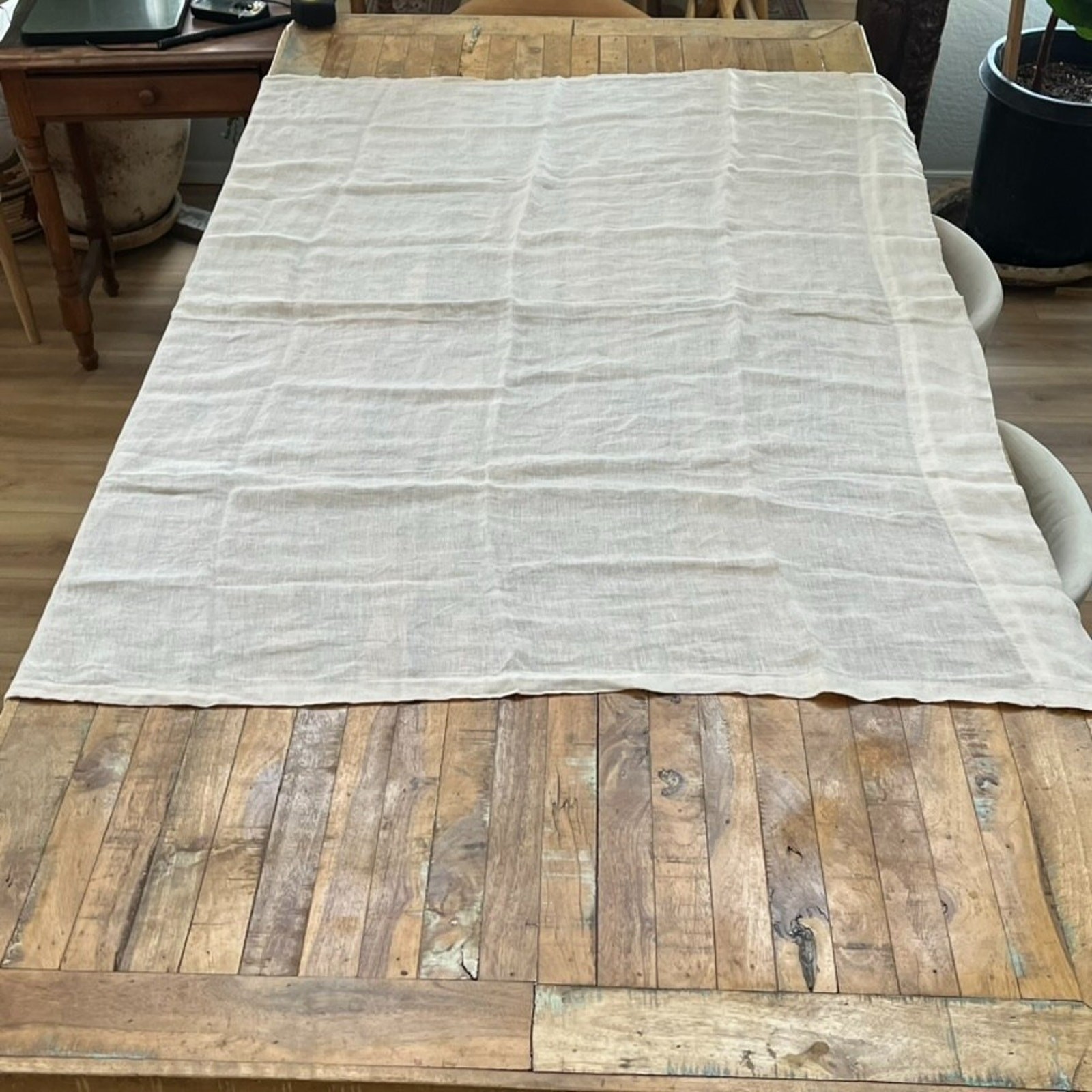 Sheer Rectangle Linen Curtain Panel 57″ x 46″ Cream