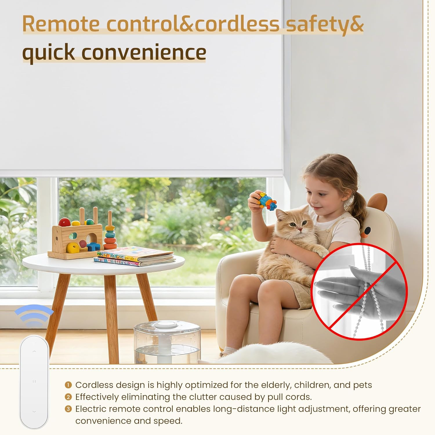 Motorized Blackout Blinds with Remote | Alexa/Google Compatible | 24″x72″ White