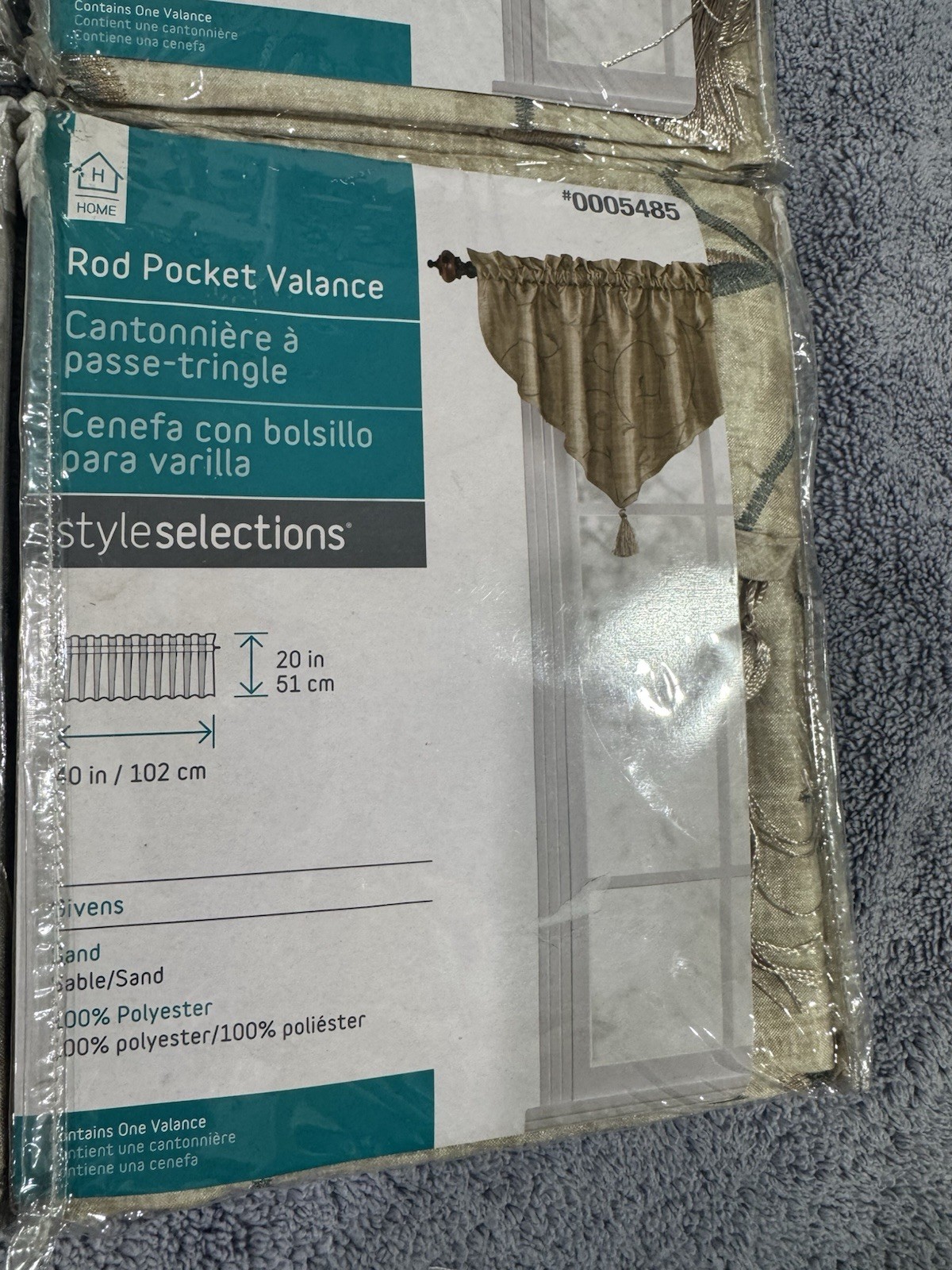 Style selection red pocket valance Embroidery set Of 4