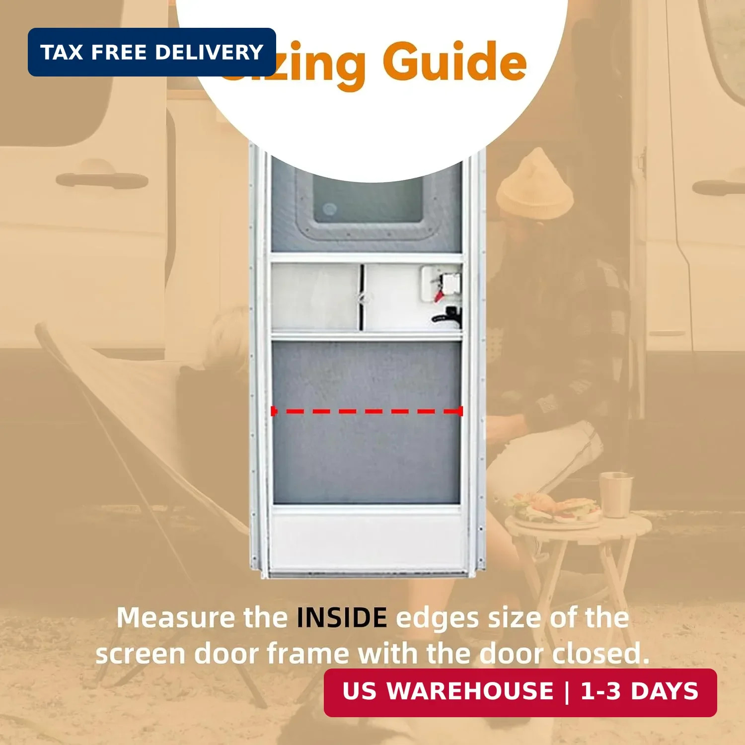 RVZONE Premium RV Screen Door Protector Adjusts from 21.5″- 35″, Lightweight RV